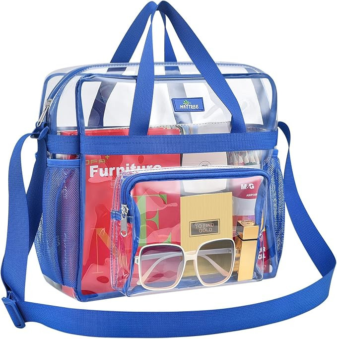 MAY TREE Clear Bag for Stadium Events 12×6×12 Clear Tote Lunch Bag with Reinforced Straps for W... | Amazon (US)