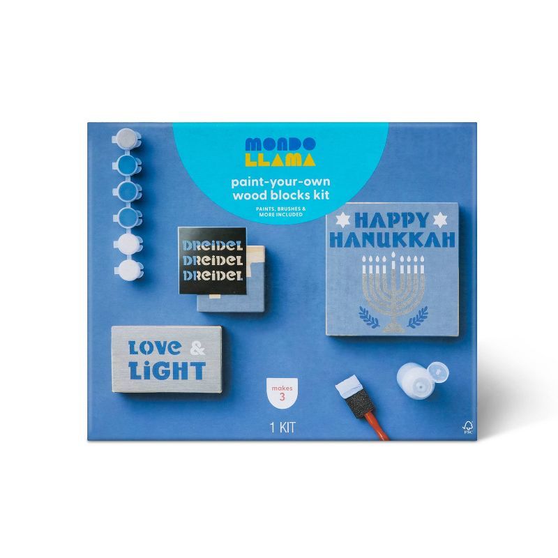 Hanukkah Paint-Your-Own Wood Blocks Kit - Mondo Llama™ | Target