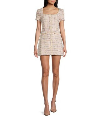 KatieJNYC Anna Square Neck Sleeveless Tweed Dress | Dillard's | Dillard's