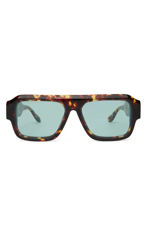 DEZI Miami 56mm Flat Top Sunglasses in Miami Tortoise /Blue at Nordstrom | Nordstrom