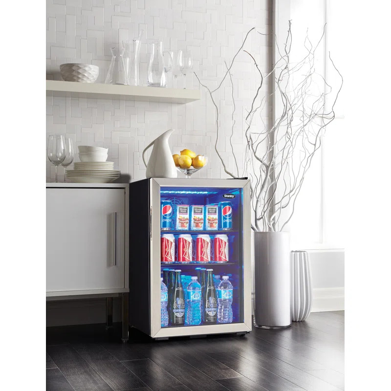 Entertainer 95 Can (12 oz.) Freestanding Beverage Refrigerator with Wine Storage | Wayfair North America
