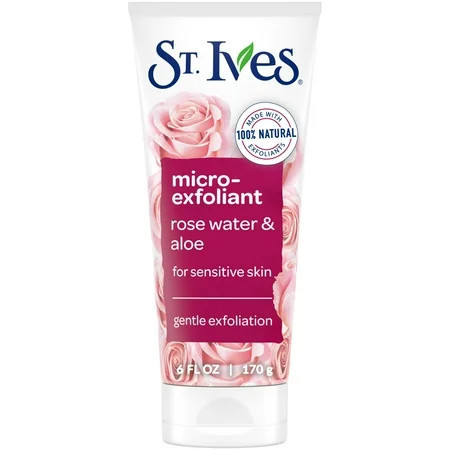 St. Ives Face Scrub Micro-Exfoliant Rose Water and Aloe Vera Natural Exfoliants, 6 OZ | Walmart (US)