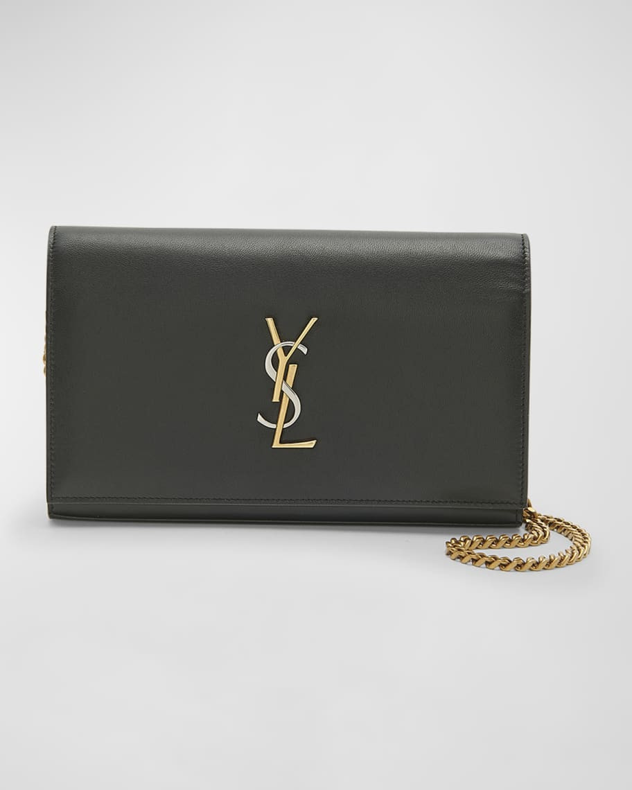 Saint Laurent Cassandra YSL Wallet on Chain in Smooth Leather | Neiman Marcus