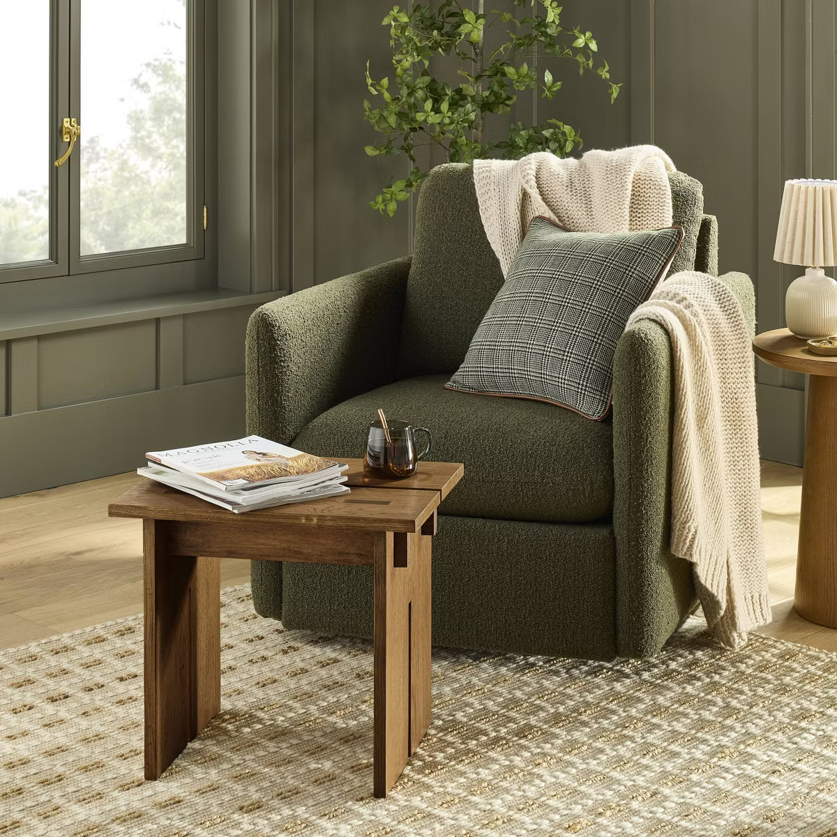 Wooden Stool or Ottoman - Aged Oak - Hearth & Hand™ with Magnolia: Farmhouse Accent, Rubberwood... | Target