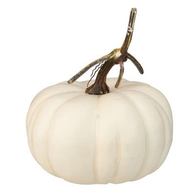 Northlight 8" Cream White Pumpkin Weighted Halloween Statue | Target