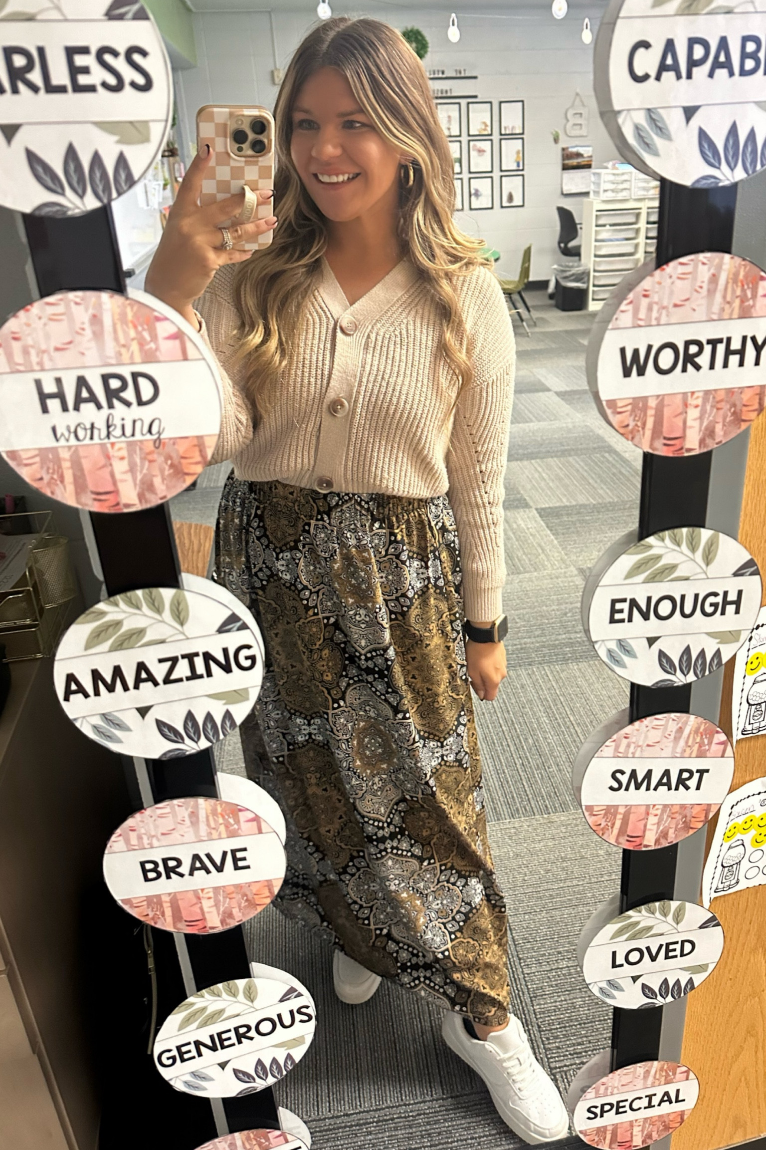 Teacher OOTD
Transition to fall outfit

Everything runs TTS - wearing a small in bother the cardigan and the skirt. My skirt is on sale for $5  

#LTKworkwear #LTKsalealert #LTKfindsunder50