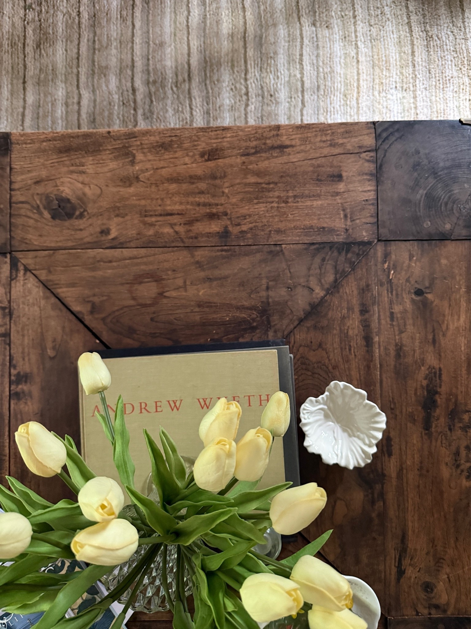 I love these faux tulips for photoshoots because they are so lifelike and add a little pop