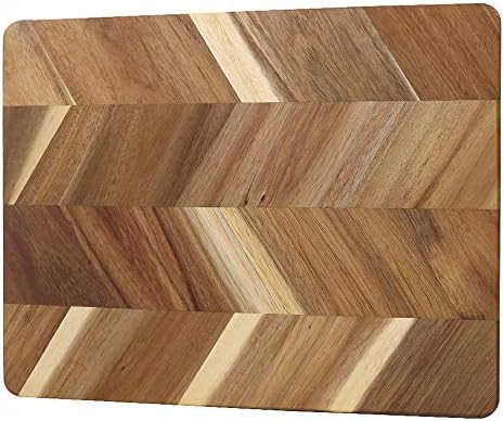 Acacia Wood Herringbone Cutting Board 14.2 x 11 Inch for kitchen, Lightweight One Handed Chopping... | Amazon (US)