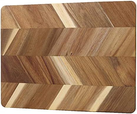 Acacia Wood Herringbone Cutting Board 14.2 x 11 Inch for kitchen, Lightweight One Handed Chopping... | Amazon (US)