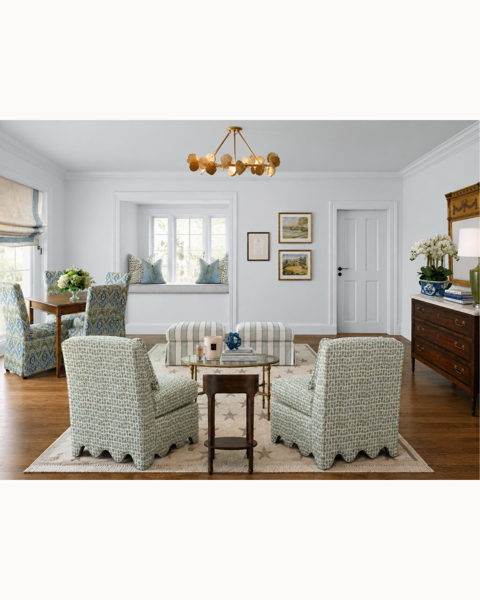 A design for the entry living room! This space is right off the front door and we created a sitting area by the fireplace with a game table for mahjong night!

#LTKdayinmylife #LTKHome #LTKSaleAlert