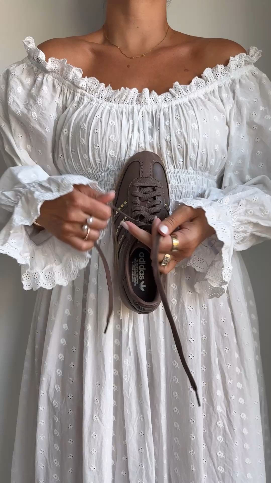 Brown sambas with studs