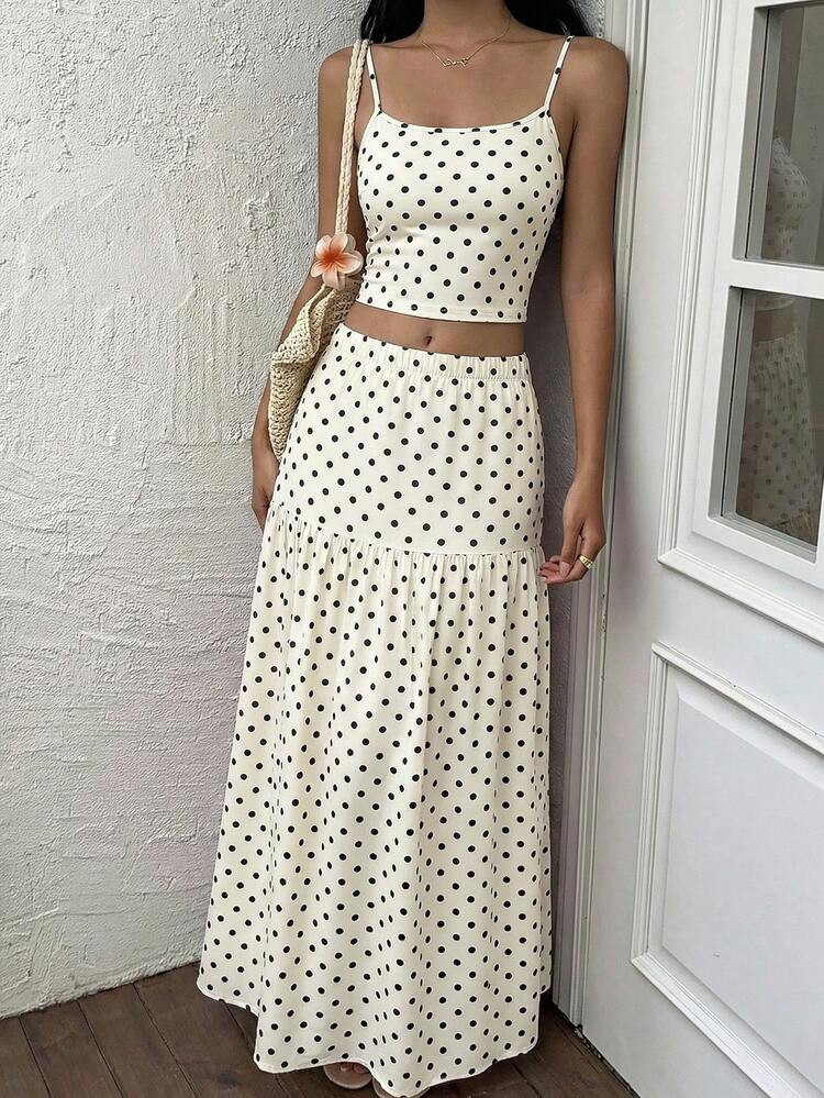$14.36

-38%$22.99SHEIN MOD Women's Polka Dot Camisole Top And Skirt Set, Fashionable For Vacatio... | SHEIN