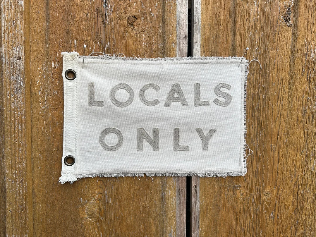 Vintage Inspired LOCALS ONLY canvas  banner camp flag California Florida Surf East West Ocean Sur... | Etsy (US)