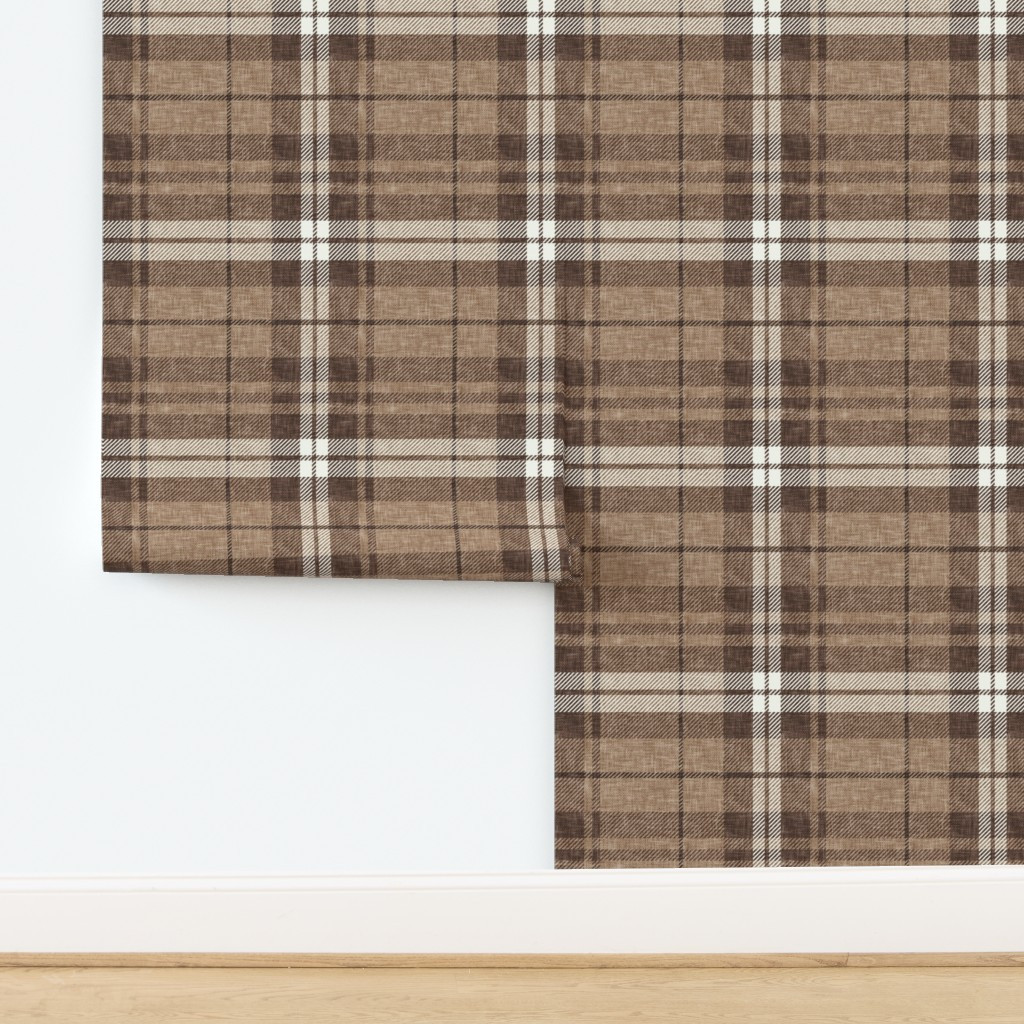 netural plaid - fall plaid in brown - LAD21 Wallpaper | Spoonflower | Spoonflower