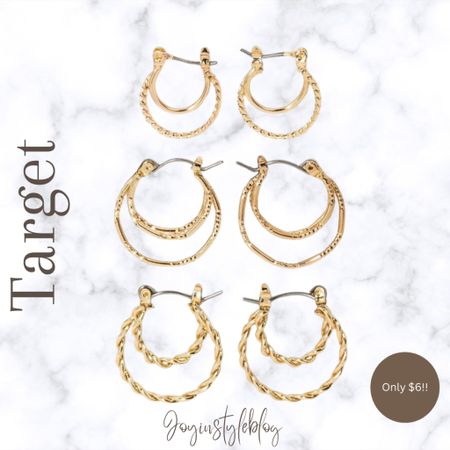 Target Click Top Faux Duo Hoop Earring Set 3pc - Wild Fable / gold hoop earrings / affordable fashion 

#LTKOver40 #LTKTravel #LTKFindsUnder50