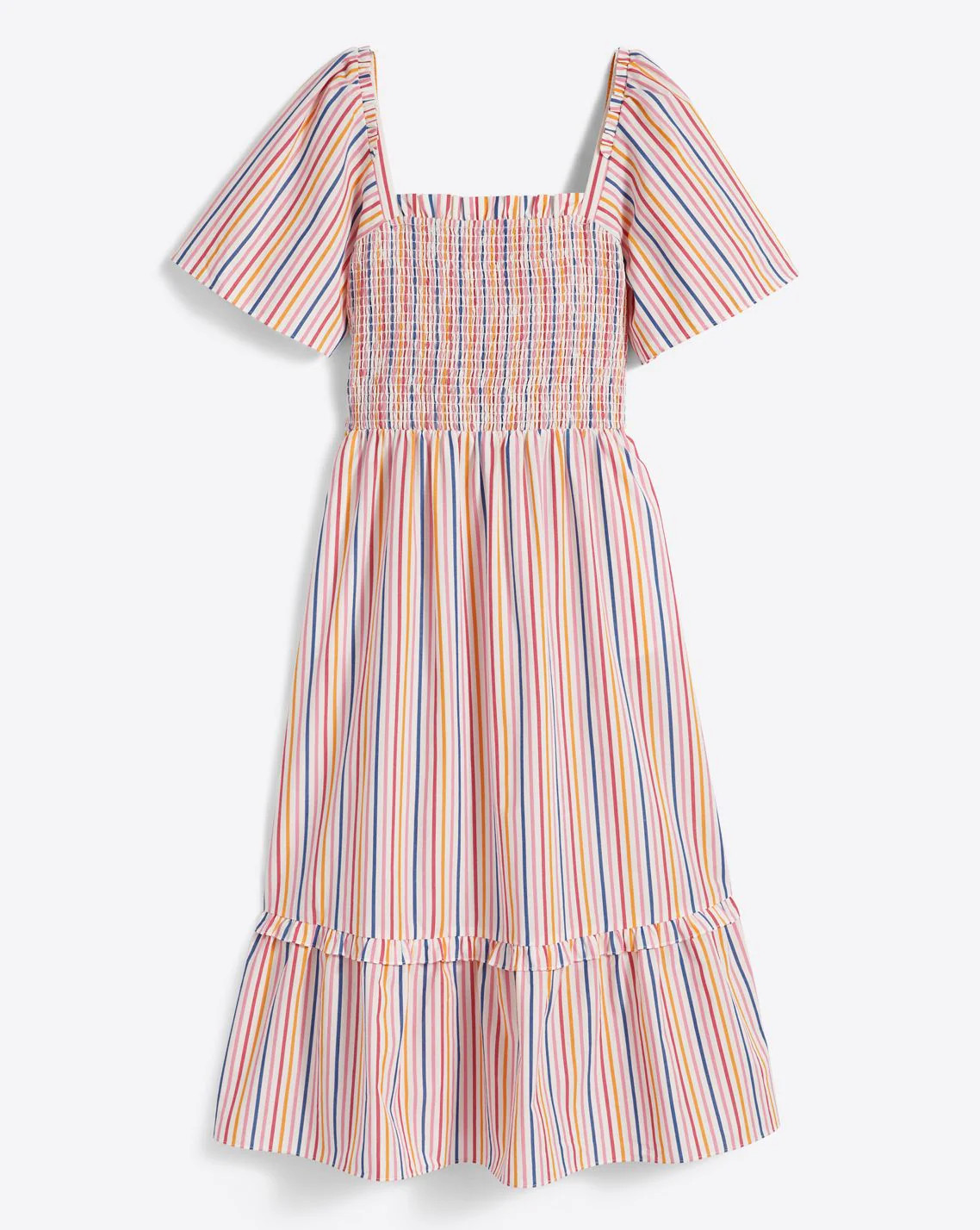 Deana Smocked Dress in Multi Stripe | Draper James (US)