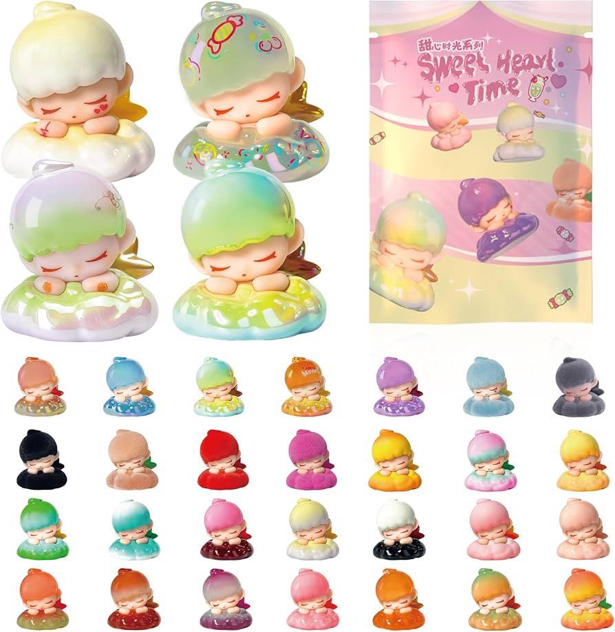 B.Duck Blind Box Figure: Sweet Heart Time Series Cute Mini Collectible Toys 4 Figures Per Box Ran... | Amazon (US)