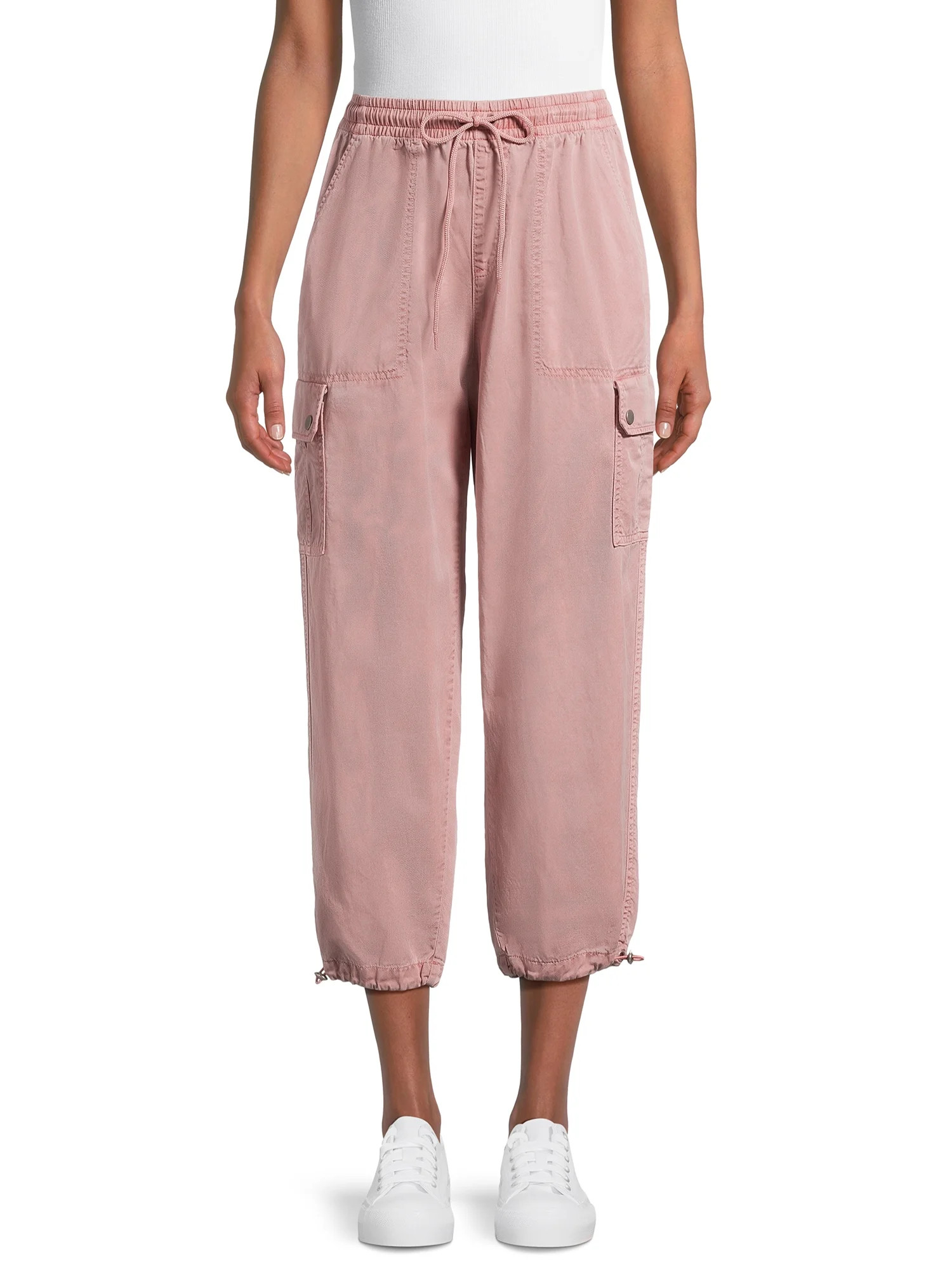 Time and Tru Women's Cargo Parachute Jogger Pants, 26" Inseam, Sizes XS-XXXL | Walmart (US)