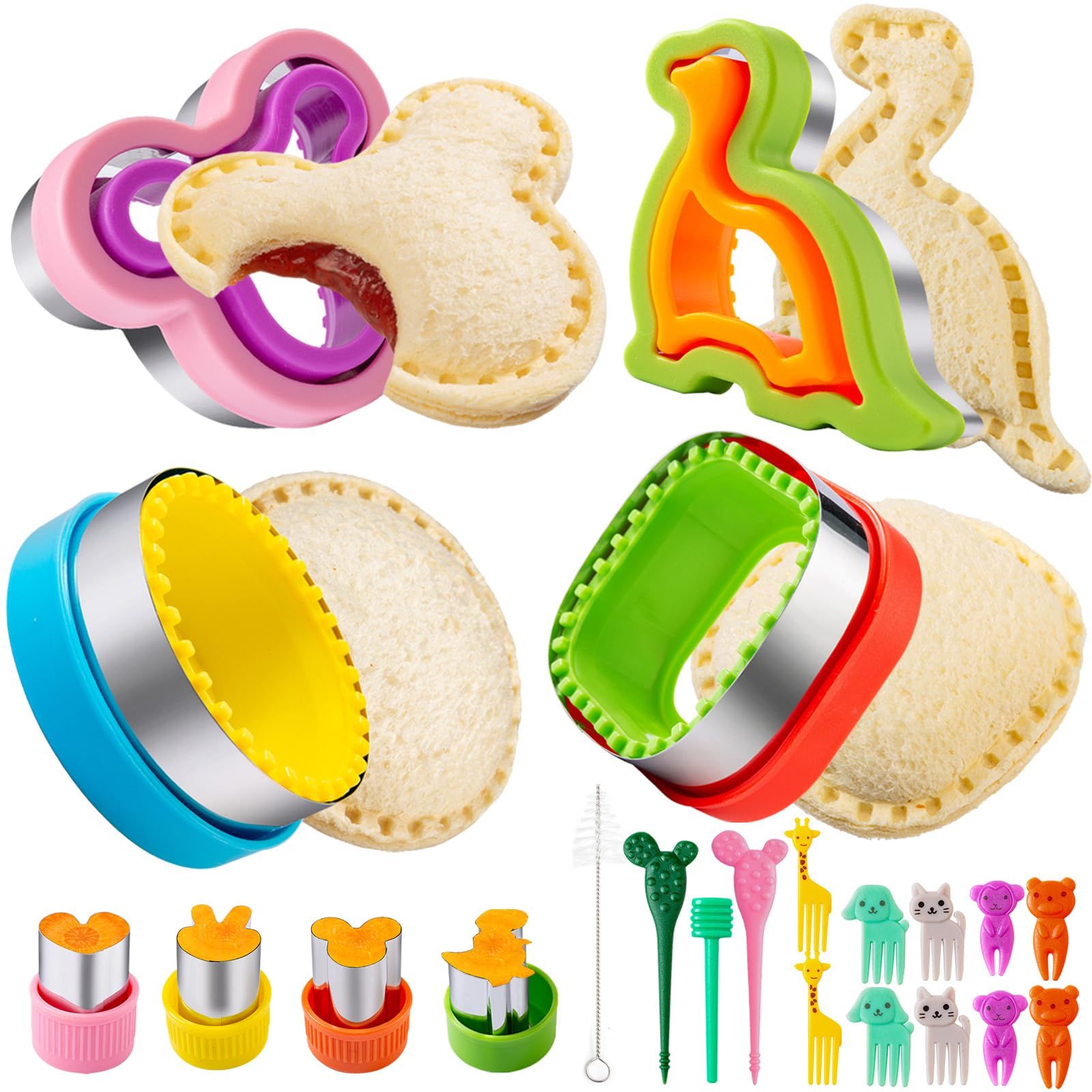 Sandwich Cutter for Kids Lunch 22 Pcs (LARGE), Nifogo Sandwich Maker, Cookie Cutters and Sealer S... | Amazon (US)