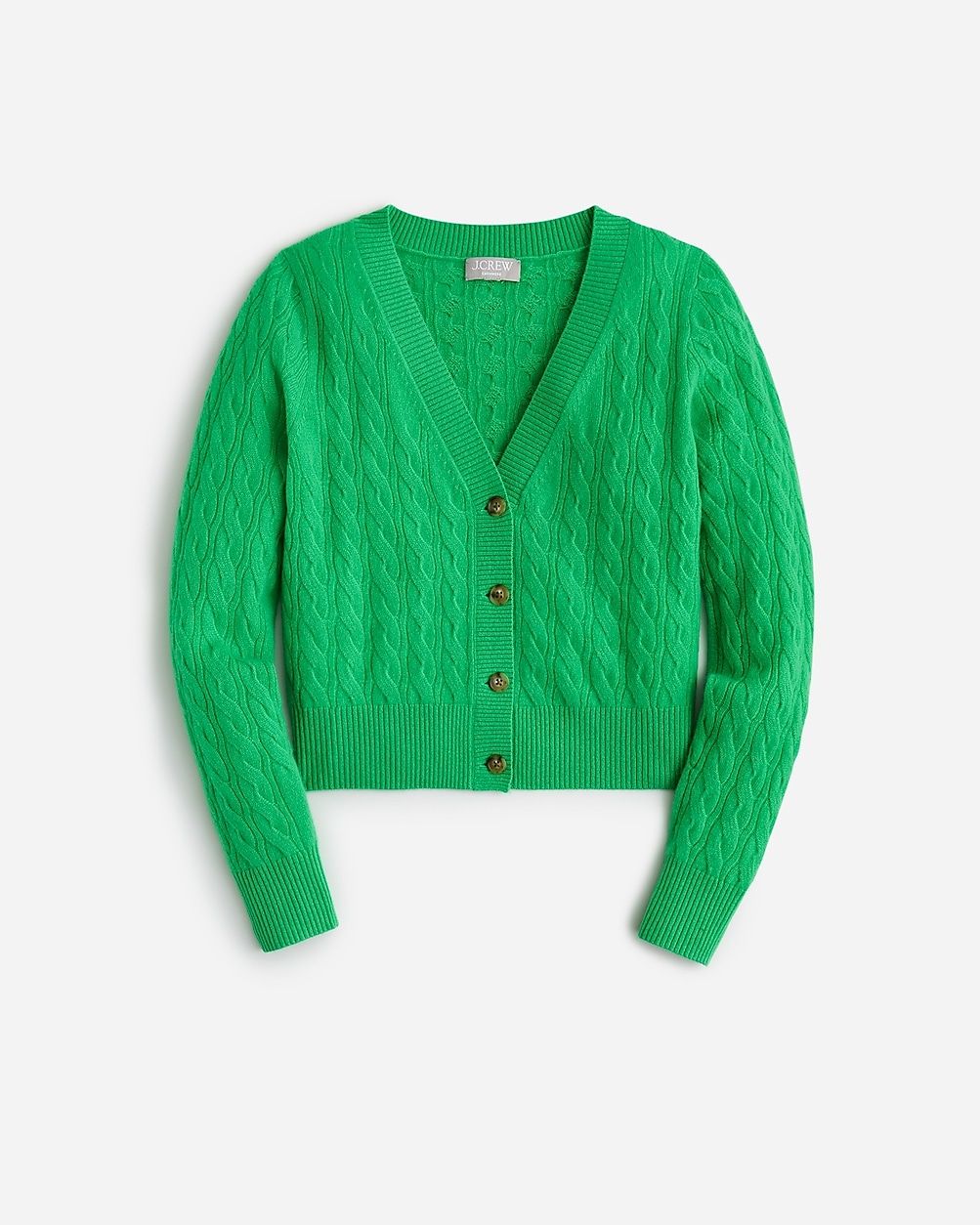 Cashmere shrunken cable-knit V-neck cardigan sweater | J.Crew US