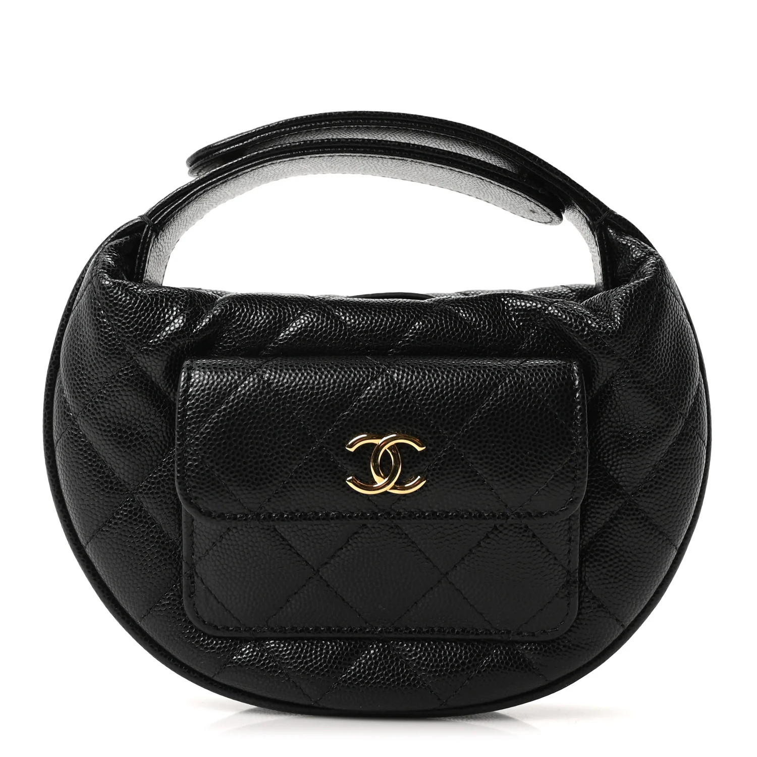 Chanel Caviar Quilted Polly Pocket Pouch Hobo Black 1833386 | FASHIONPHILE (US)