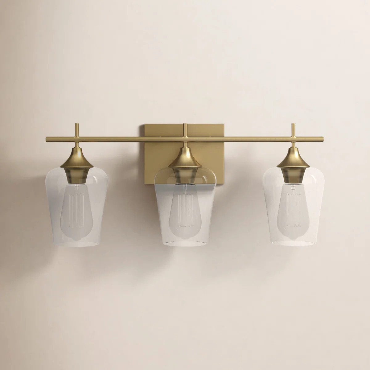 Breena Dimmable Vanity Light in Warm Brass | Wayfair North America
