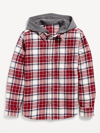 2-in-1 Hooded Plaid Flannel for Boys | Old Navy (US)