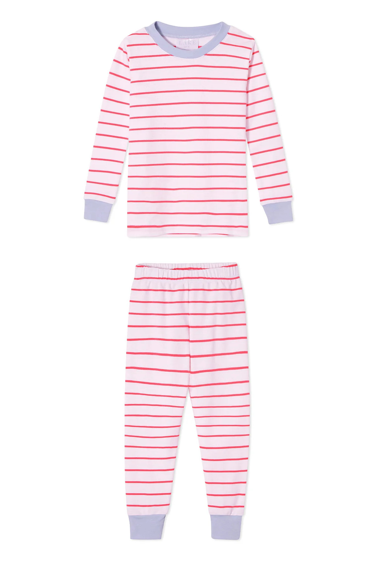 Kids Long-Long Set in Grass Stripe | Lake Pajamas