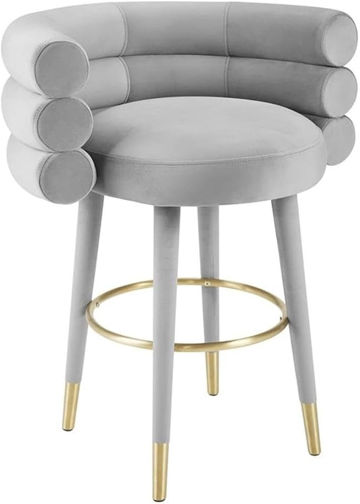 TOV Furniture Betty Grey Velvet Counter Stool | Amazon (US)
