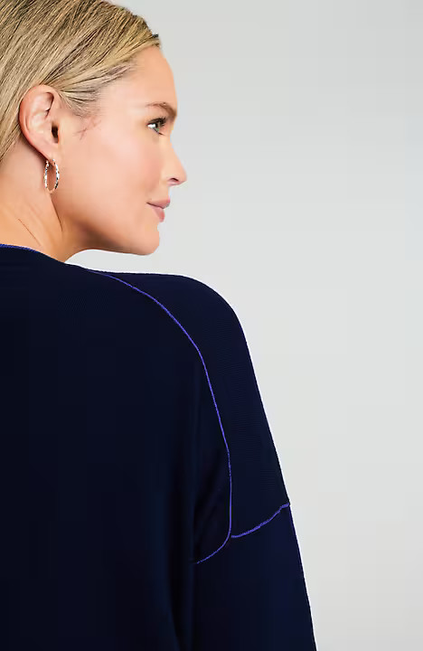 Tipped V-Neck Sweater | J. Jill