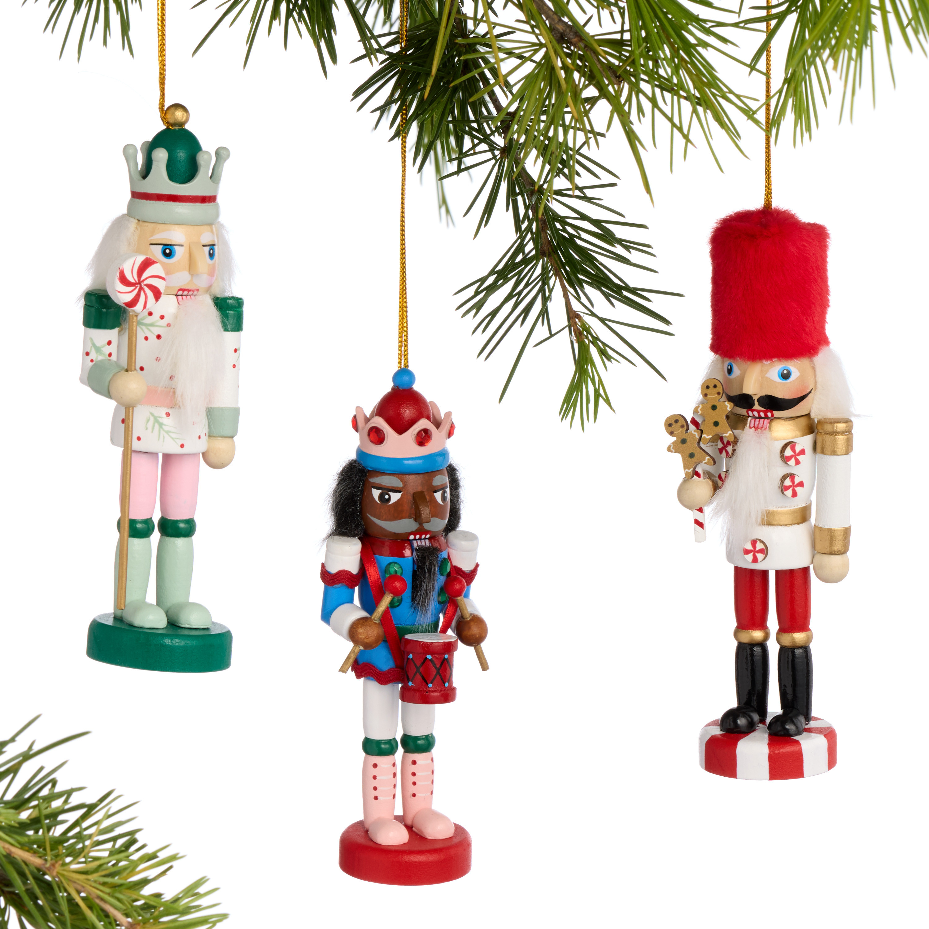 Candy Christmas Nutcracker Ornaments Set Of 3 | World Market