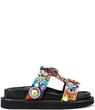 Kurt Geiger London Orson Tutti Fruitti Jewel Ornamented Satin Slide Sandals -  36(6) | Dillard's