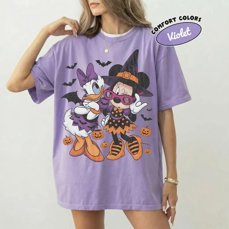 Comfort Colors\u00ae Retro Minnie Daisy Halloween Shirt, Spooky Disney Besties, Trick Or Treat 20... | Etsy (Global)