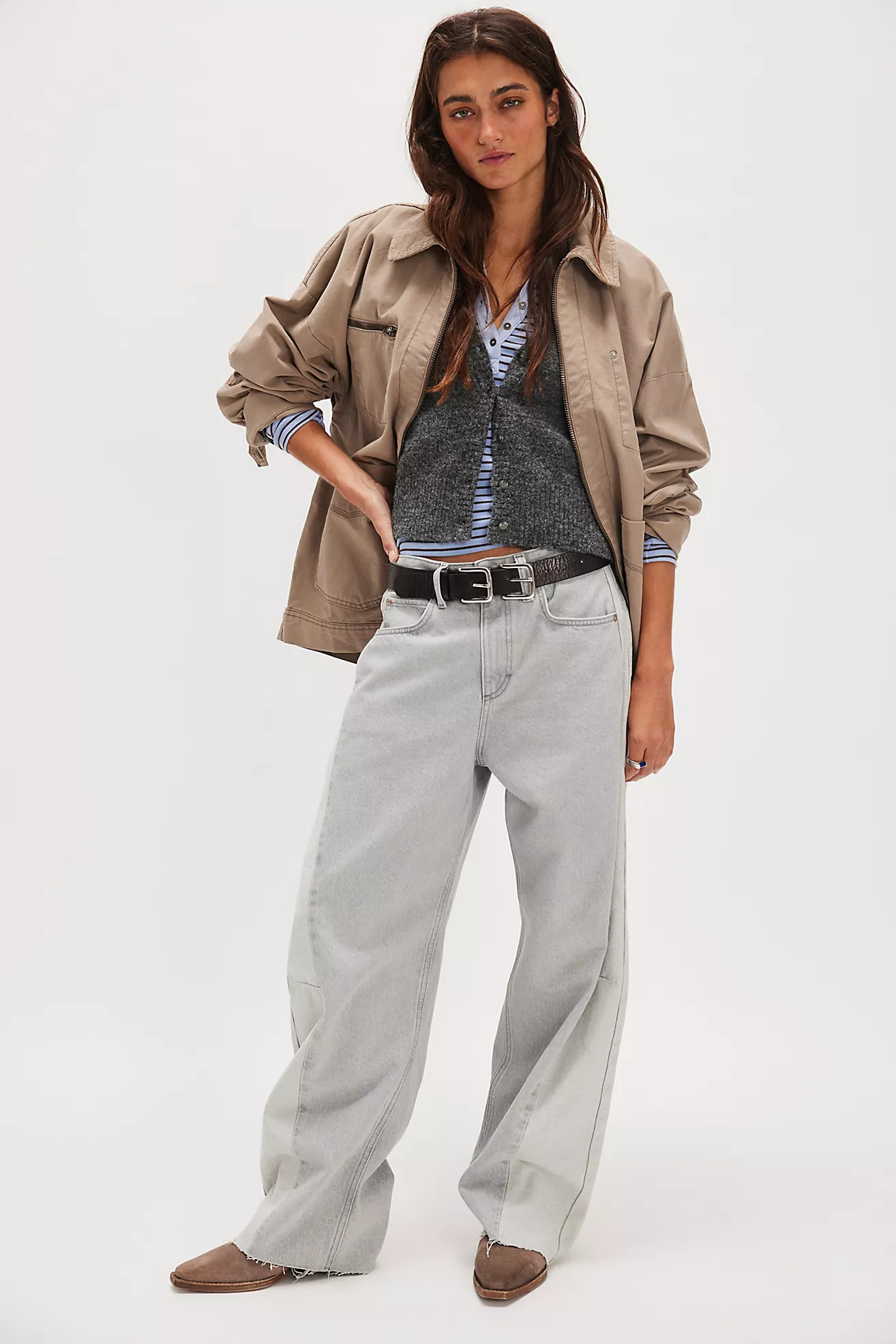 Lee Rider Low-Slung Barrel Jeans | Free People (Global - UK&FR Excluded)