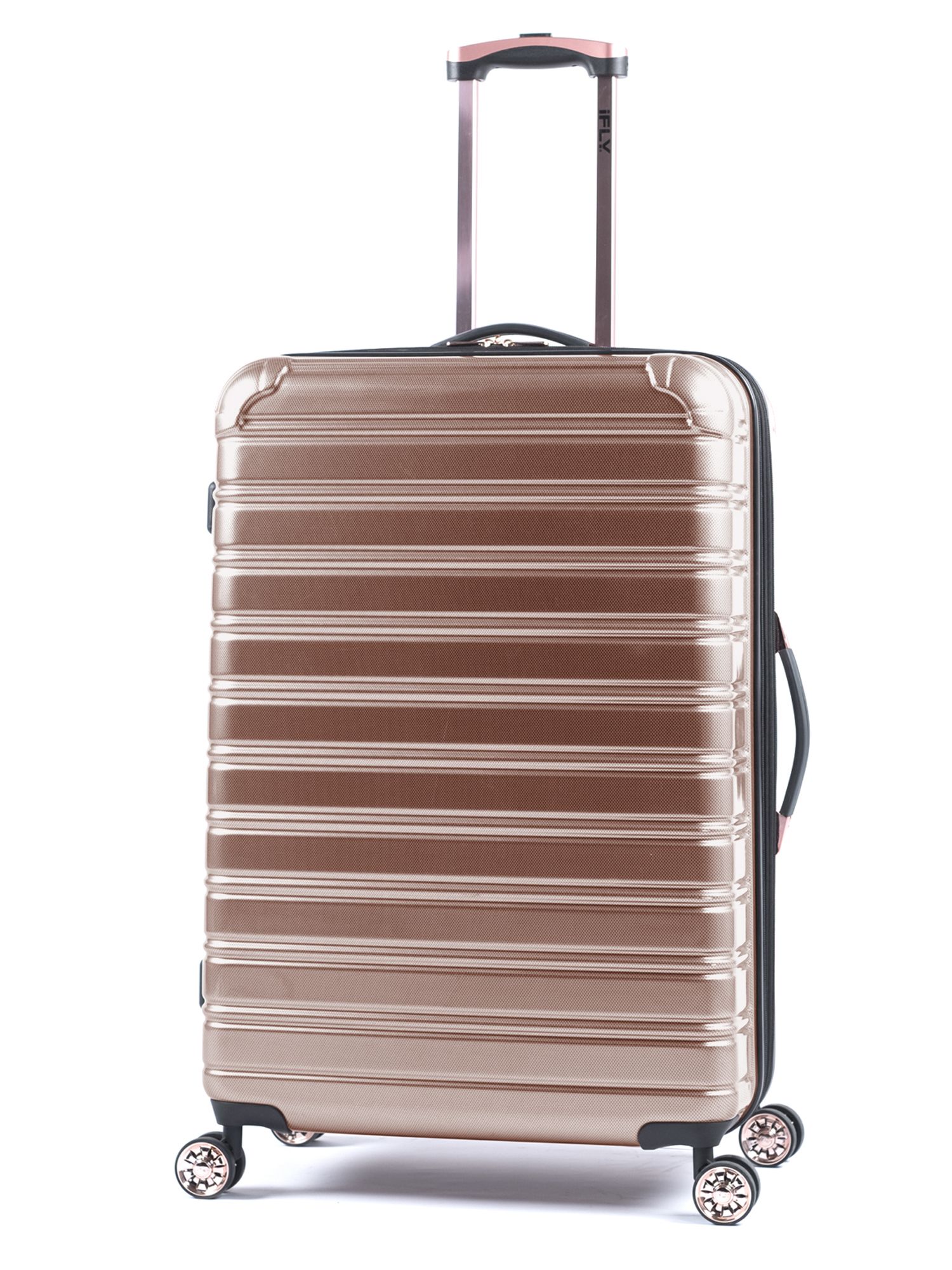 iFLY Hard Sided Fibertech 28" Checked Luggage, Rose Gold Luggage | Walmart (US)