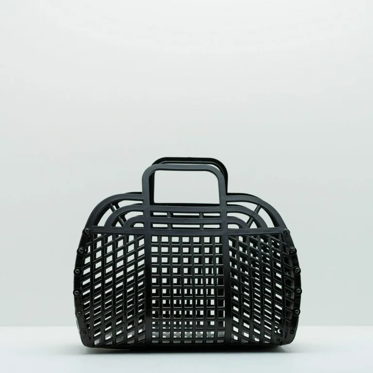 Black Medium Retro Jelly Baskets, Tote, Satchel, Party Favors, Boo Basket, Halloween. | Walmart (US)