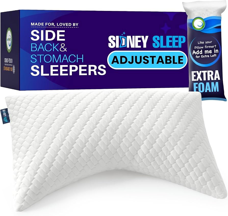 Sidney Sleep Adjustable Curved Contour Fill Pillow – Queen Size – for Side and Back Sleepers ... | Amazon (US)