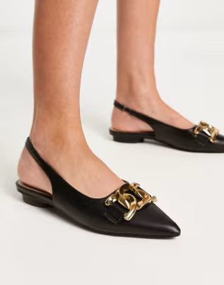 RAID flat shoes with gold buckle in black | ASOS (Global)
