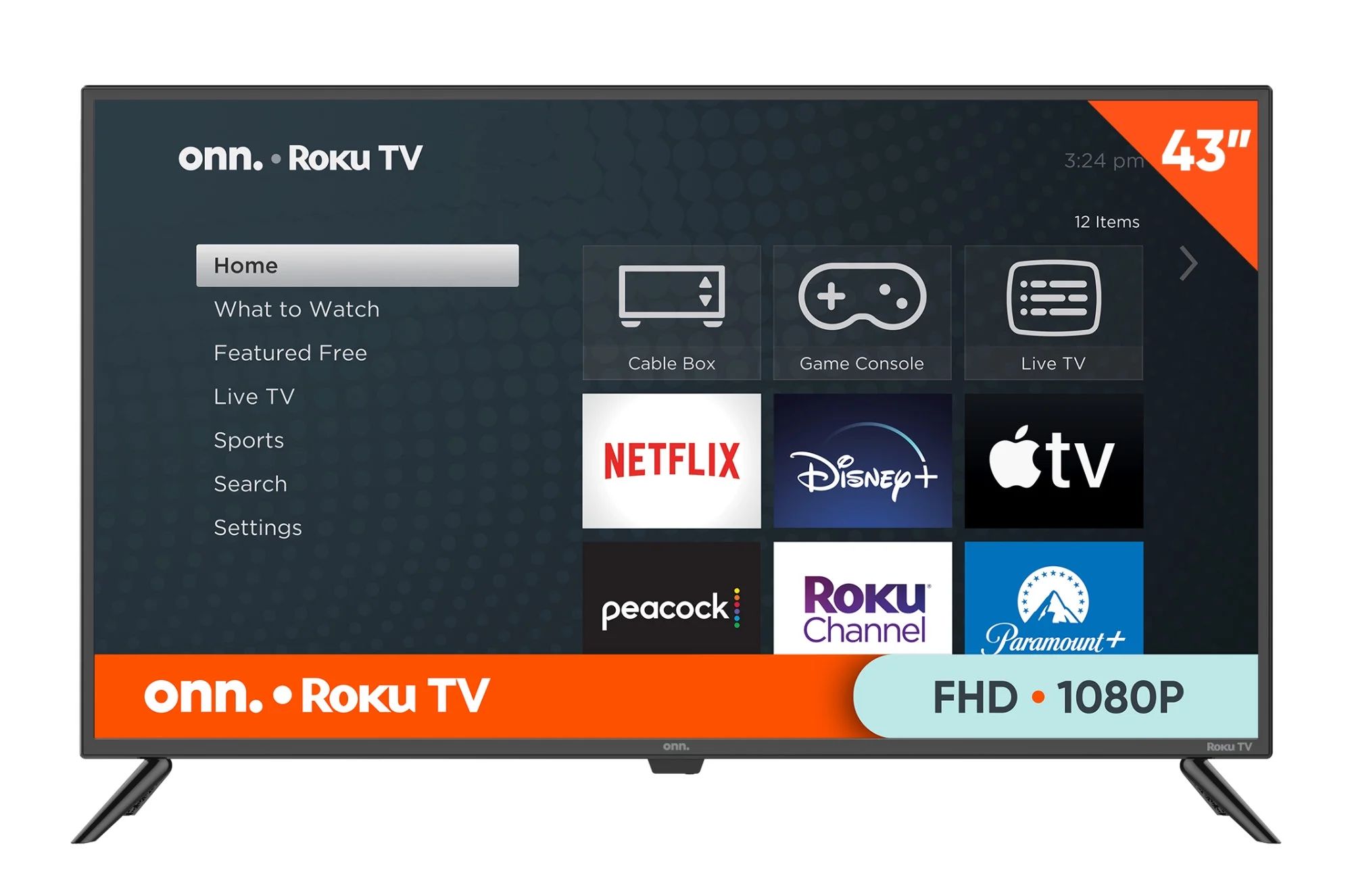 onn. 43” Class FHD (1080P) LED Roku Smart TV (100133209) | Walmart (US)