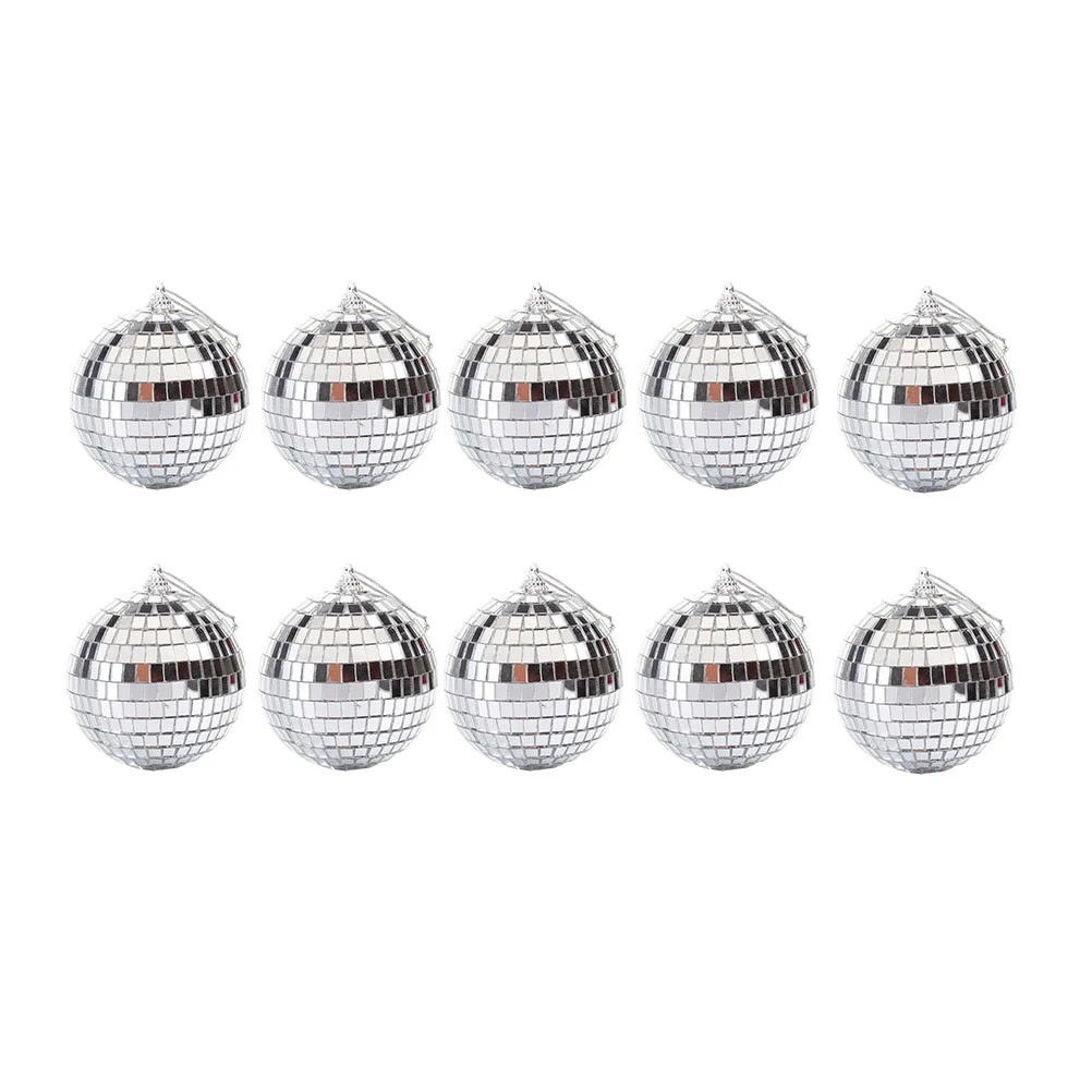 OUNONA 18Pcs Christmas Mirror Ball Disco Mirror Glass Ball Christmas Hanging Decors | Walmart (US)