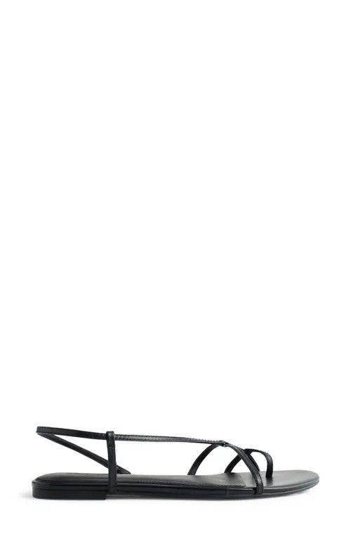 Madewell Iggy Strappy Sandal in True Black at Nordstrom, Size 7 | Nordstrom