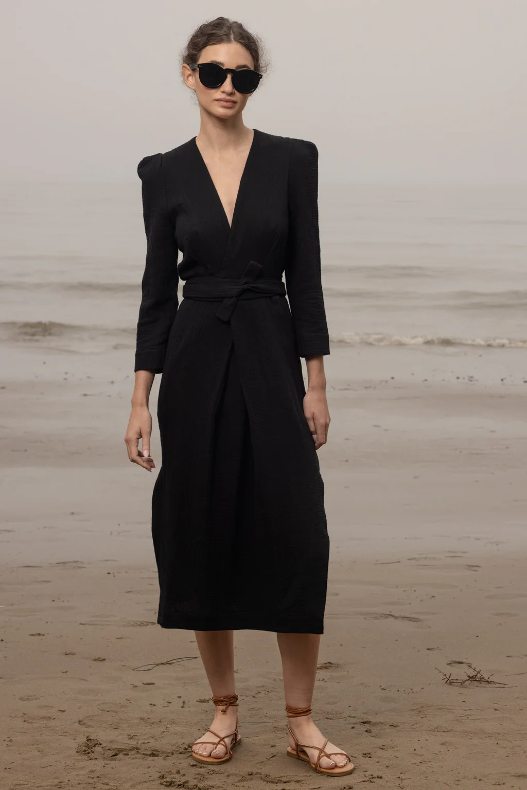 Milan Dress - Black Gauze | Heidi Merrick