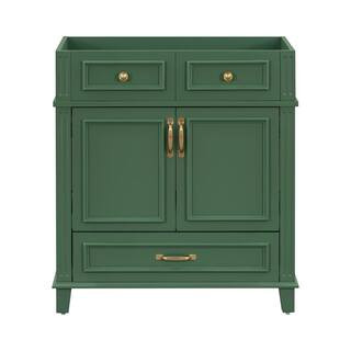 Virubi 30 in. Solid Wood Frame Bath Vanity Cabinet without Top in Green GLW021AAF - The Home Depo... | The Home Depot