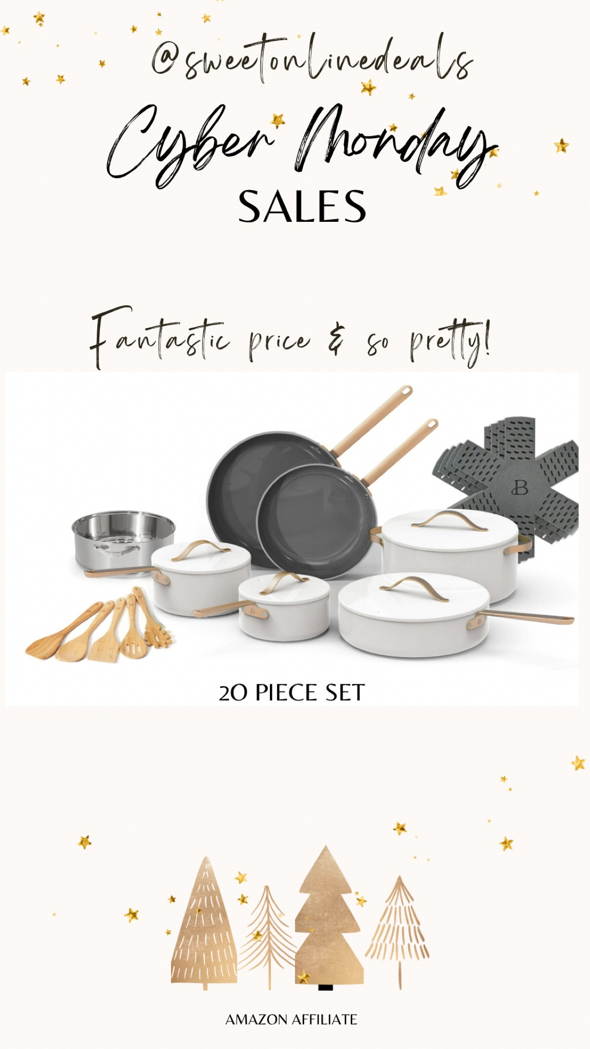 This 20 piece pots and pans set is so pretty! Such a great gift for yourself or loved one. 

#LTKCyberWeek #LTKGiftGuide #LTKfindsunder100