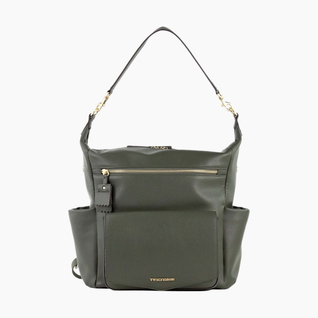 TWELVELittle Peek-A-Boo Convertible Hobo Diaper Bag Backpack in Olive | 100% Vegan | Babylist