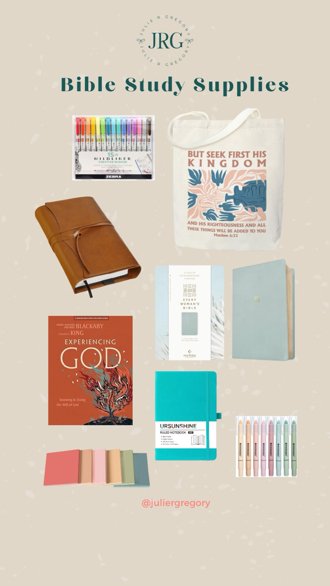 Go to Bible Study supplies.
