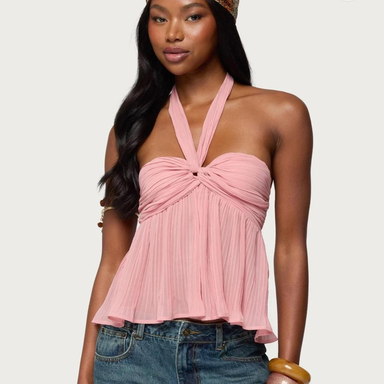 Edikted Women's Crop top - Pink | Depop AU
