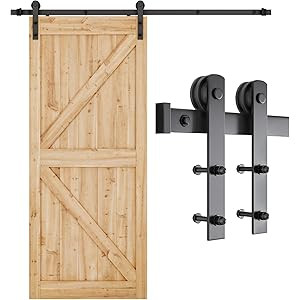 SMARTSTANDARD 6.6ft Heavy Duty Sturdy Sliding Barn Door Hardware Kit -Smoothly and Quietly -Easy ... | Amazon (US)