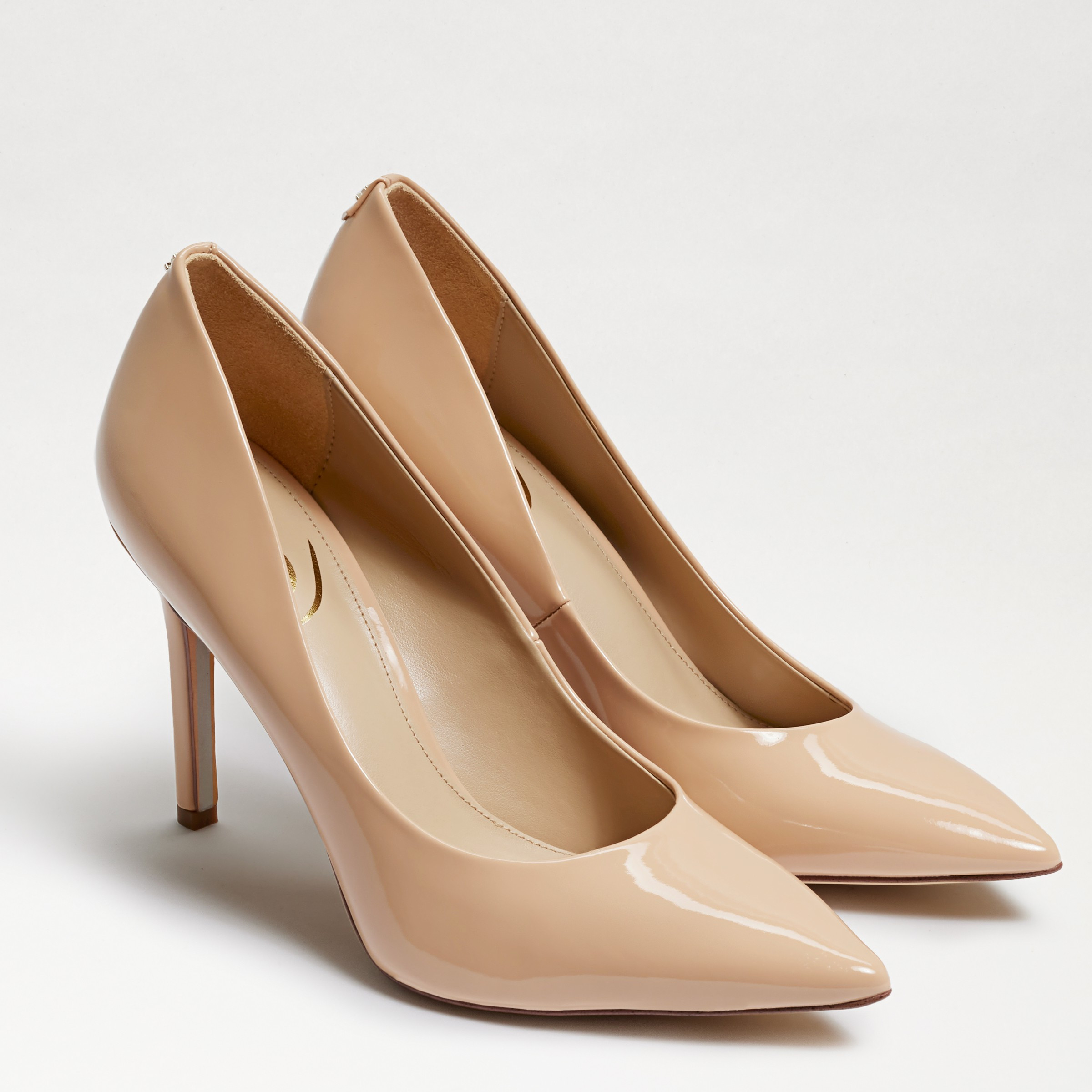 Sam Edelman Hazel Pointed Toe Heel Beige Blush Patent 8.0 | Sam Edelman