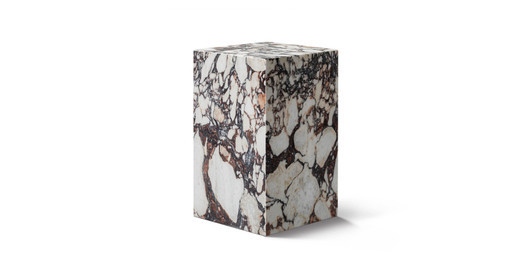 Copenhagen Marble Plinth Block Tall End Table | Manhattan Home Design